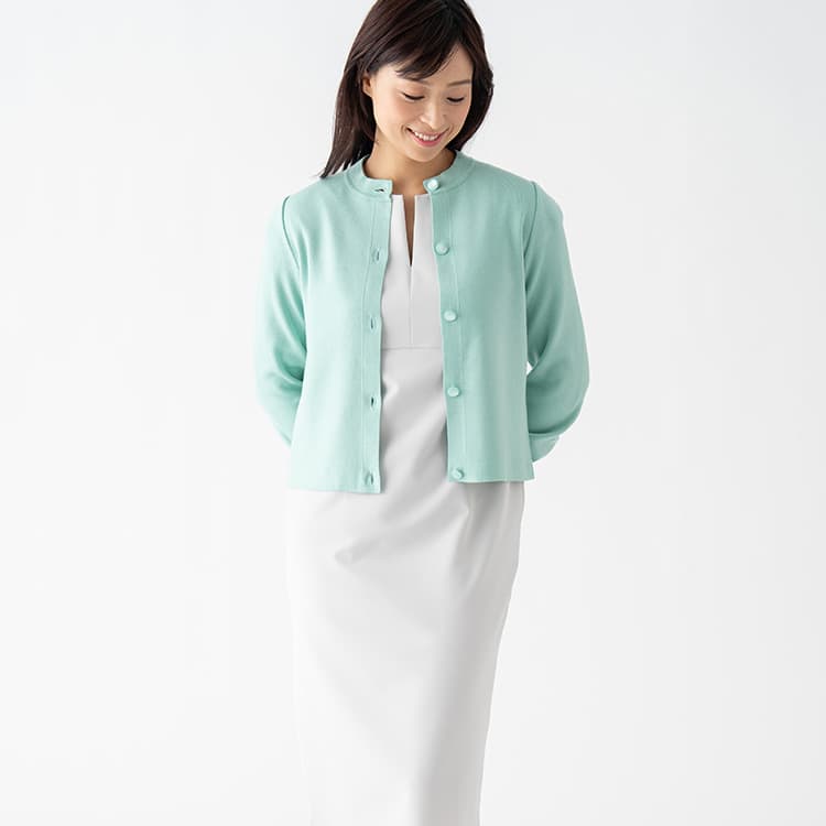 White Kanazawa Puff-Sleeve Cardigan