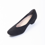Black Vegan Suede Howa Howa Stretch Flats
