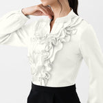 【ストレッチサテン×スマートストレッチ】サテンフリルワンピース