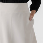【ダブルジャージー】ミモレ丈Aラインスカート