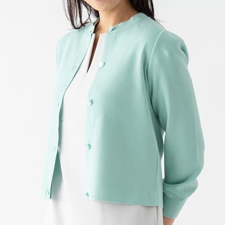 White Kanazawa Puff-Sleeve Cardigan