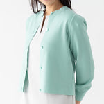 White Kanazawa Puff-Sleeve Cardigan
