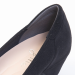 Black Vegan Suede Howa Howa Stretch Flats