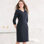 Double Jersey: V-Neck I-Line Dress