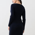 【ロング丈】ロングクロスニットワンピース