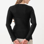 【洗えるニット】クロスニットトップス