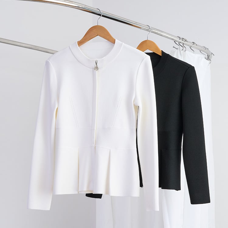 【洗えるニット】クロスニットトップス