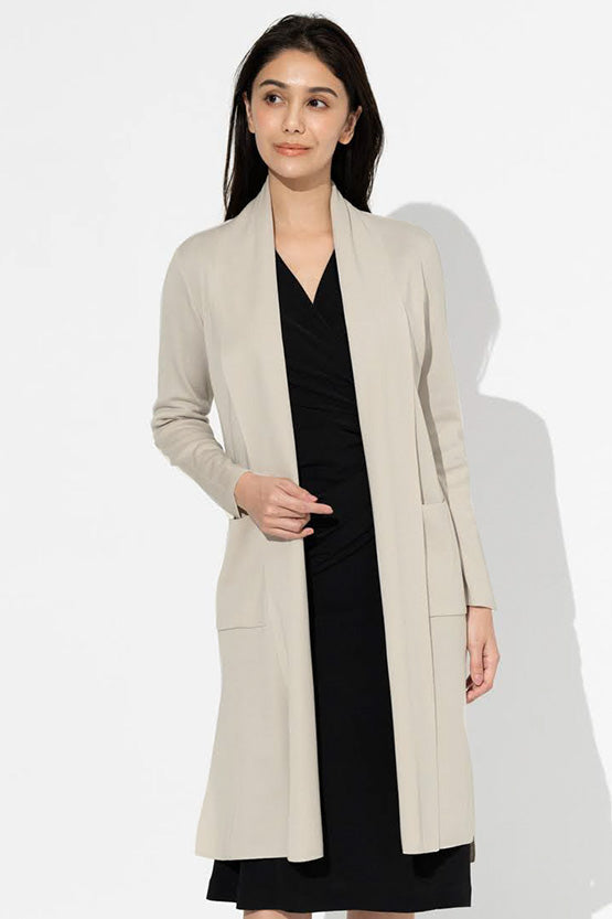 Greige Kanazawa Side-slit Cardigan