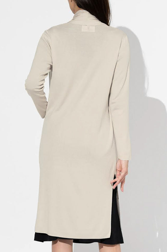 Greige Kanazawa Side-slit Cardigan