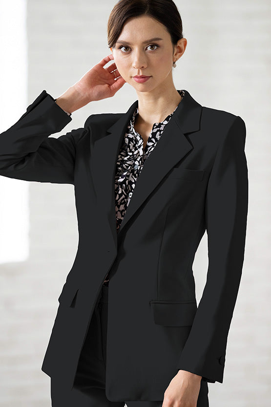 Smart Stretch Black Long Sculpted Jacket