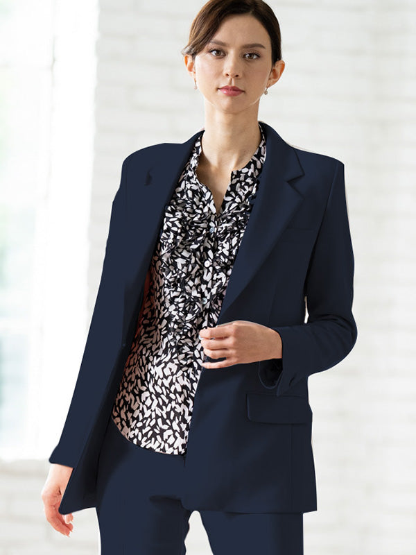 Smart Stretch Dark Navy Long Sculpted Jacket