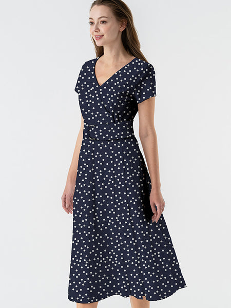 【★1ヵ月以上経過した出品物は在庫確認要！】kayme ワンピース ブラックチェック カシュクールワンピース– kay me