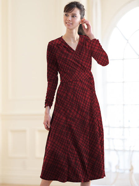 kay Me ケイミー カシュクール 前リボン ジャージーワンピース 総柄 kay Me ケイミー カシュクール 前リボン ジャージーワンピース