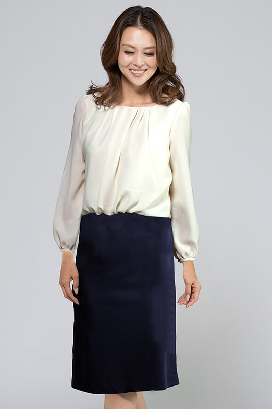 【スマートストレッチ】ブラウジングワンピース