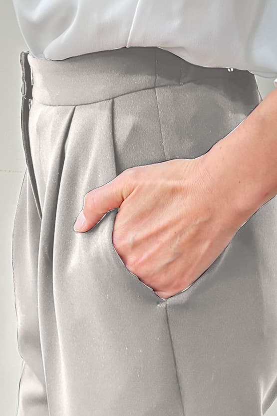 【アクティブクール】グレー　ワイドパンツ