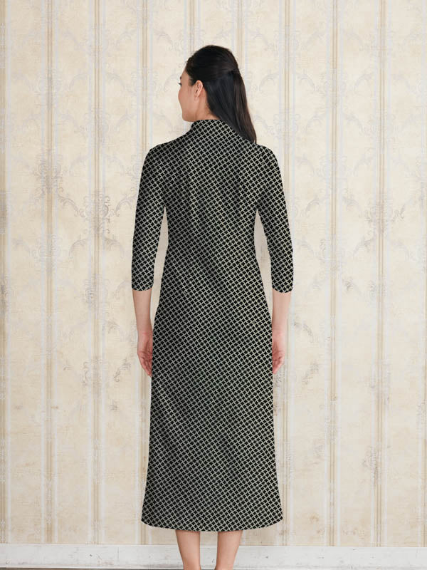 【ロング丈】 ブラッククロスリンク　ロングシャツワンピース