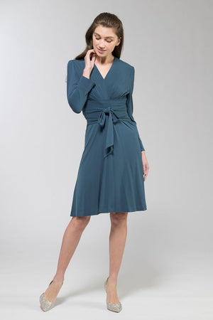 完売品✨衿なしカシュクールワンピース 紫 レディース M相当 0518 カシュクールワンピース | MUhandwork