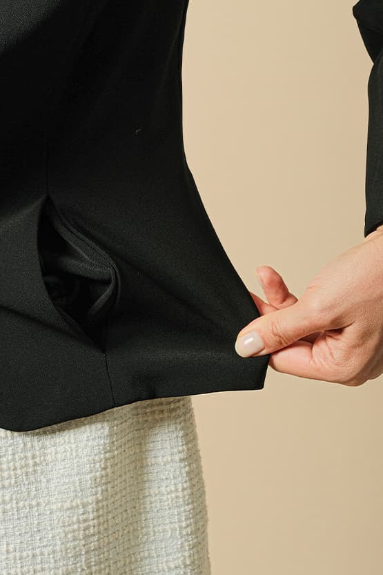 【再生産・スマートストレッチ】ボタン付きボレロジャケット