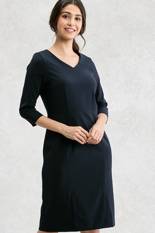 All-Season Material: Smart Stretch V-Neck I-Line Dress