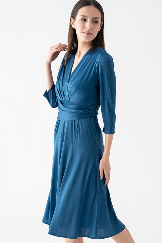 シルク風 カシュクールワンピース