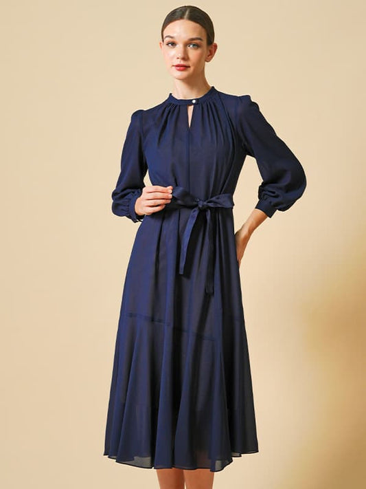 【ストレッチシフォン】ロングマーメイドワンピース