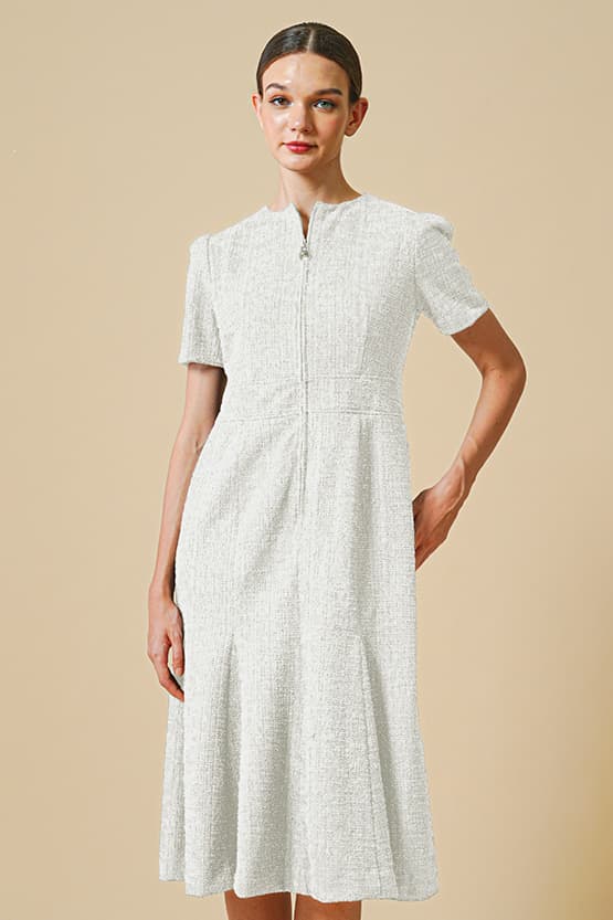 White Lamé Tweed Ceremony Suit Set