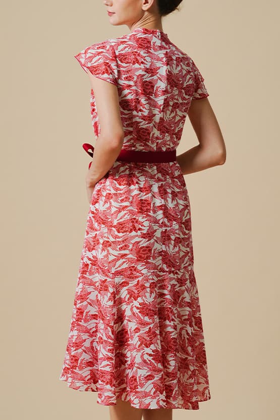 【ストレッチシフォン】ロングマーメイドワンピース
