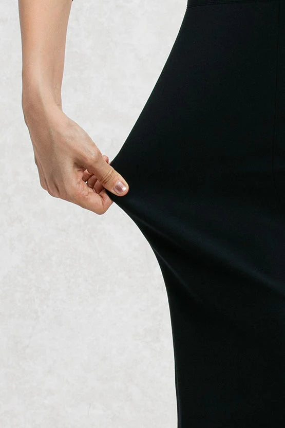 【ダブルジャージー】ミモレ丈Aラインスカート