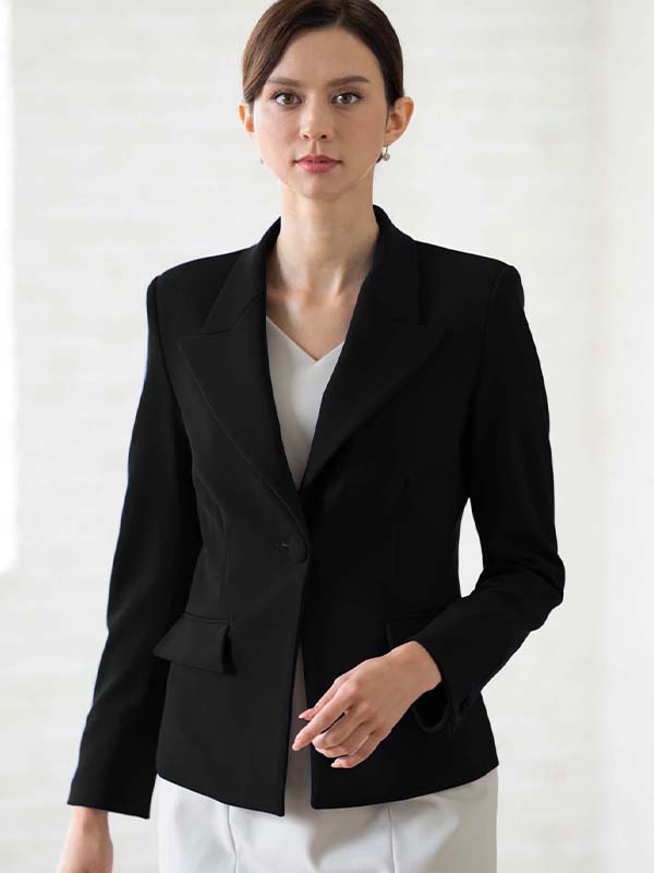 Black Peaked Lapel Jacket