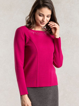 お値下げ！タグ付き チェリーピンクビジューワンピース チェリーピンク ビジュートップス– kay me