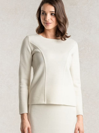 スーツ対応】ミルキーホワイト ミラノリブトップス– kay me