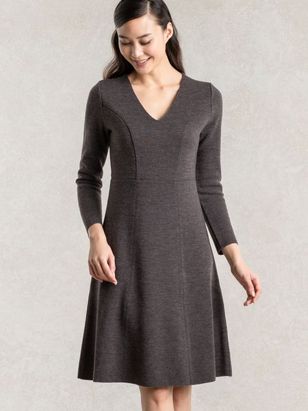 Kaymeケイミー【洗えるニット】オリーブ ミラノリブニットワンピース