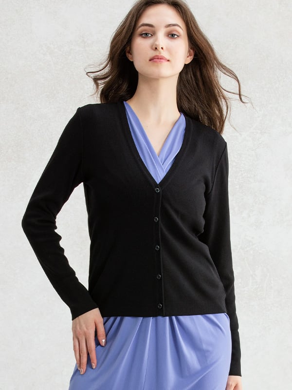 Black V-neck Cardigan