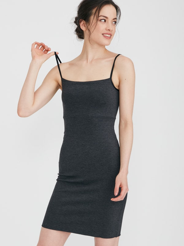 【Padded】Charcoal Gray Shape-supporting Underdress