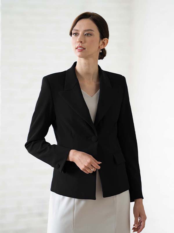Black Peaked Lapel Jacket