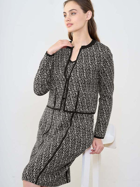 洗えるニット 】 モザイク ラインニットワンピース– kay me