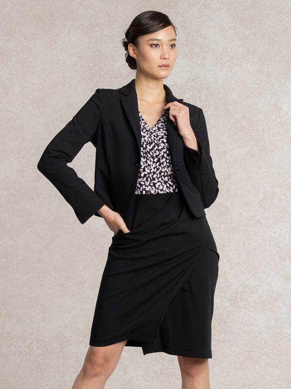 White Geo x Black Asymmetry Dress