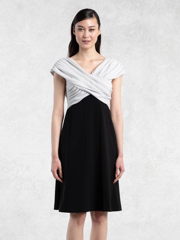 Greige x Black Shoulder Venus Dress