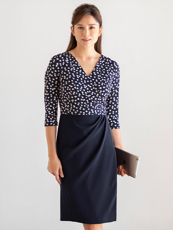 Navy Rice Shower x Navy Asymmetry Dress
