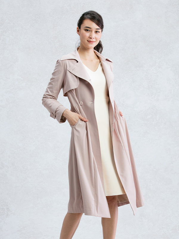 Pink Beige Trench Coat