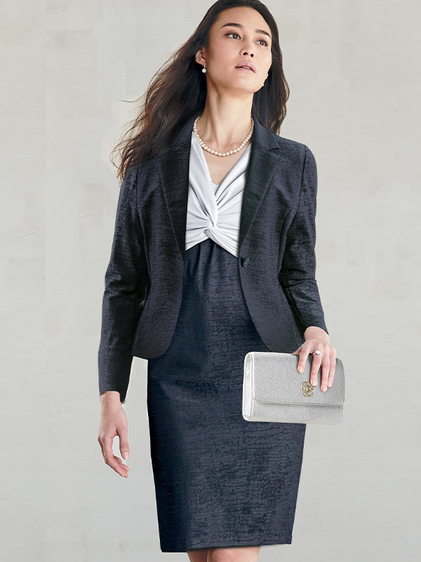 【Set-up】Navy Jacquard Tailored Jacket
