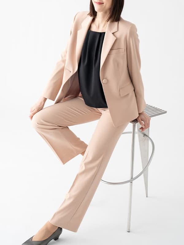 Smart Stretch Pink Straight Trousers