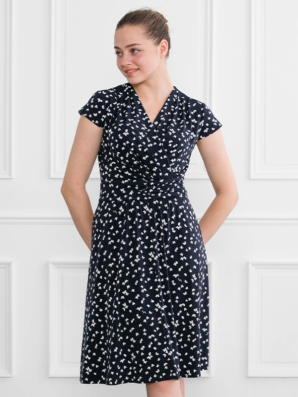 Navy Butterfly Marilyn Dress