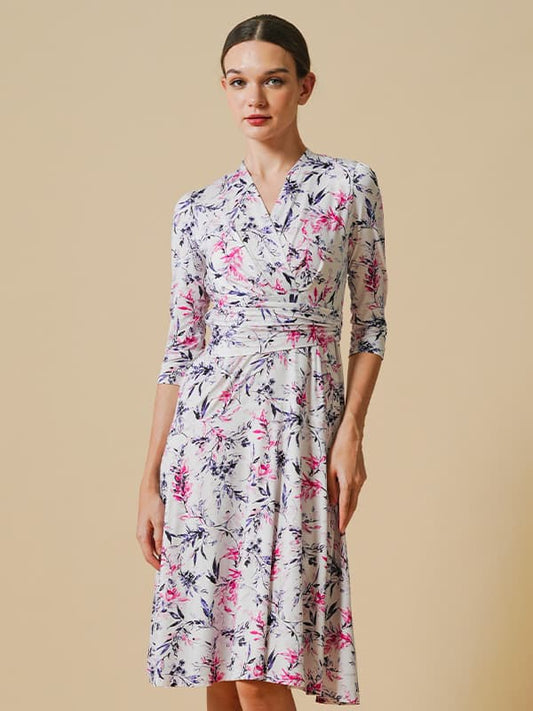 【裏起毛】カシュクールワンピース(制電ペチコート付き)