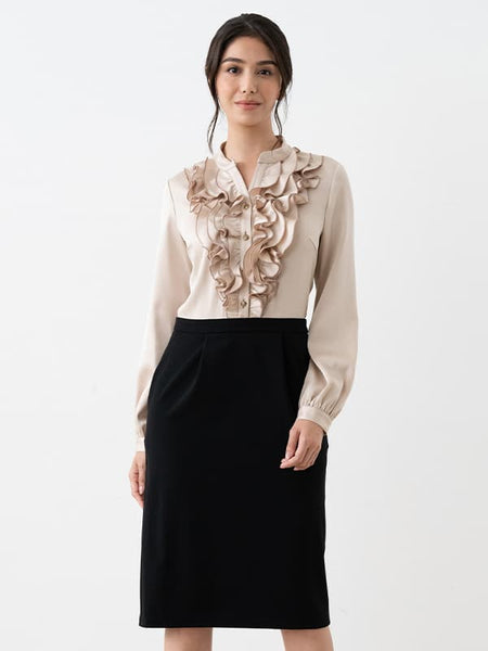 ストレッチサテン×スマートストレッチ】 シャンパンゴールド