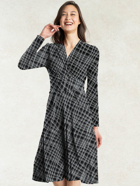 Kay me ケイミー　カシュクールワンピース ピンクサークル ロング 11 L 衿なしカシュクールワンピース– kay me